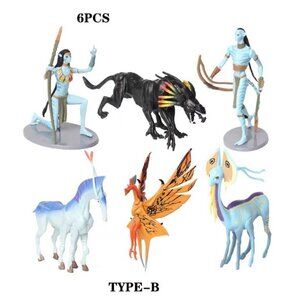 Avatar 6PCS Dolls Birthday Cake Model Solid 6" Figure Home Furnishing Children's